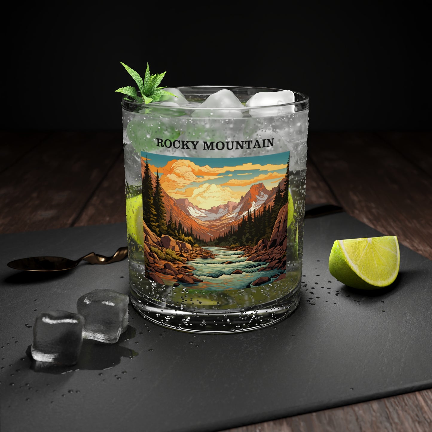 Rocky Mountain Bar Glass