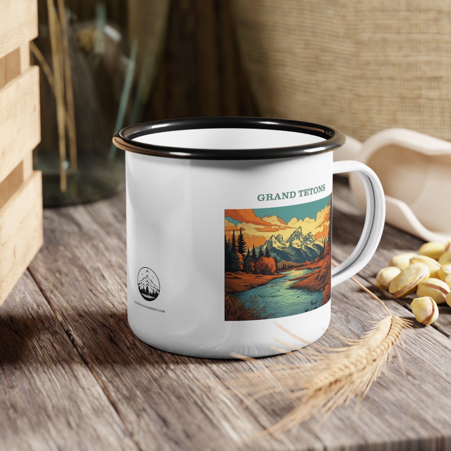 Grand Tetons Enamel Camp Cup