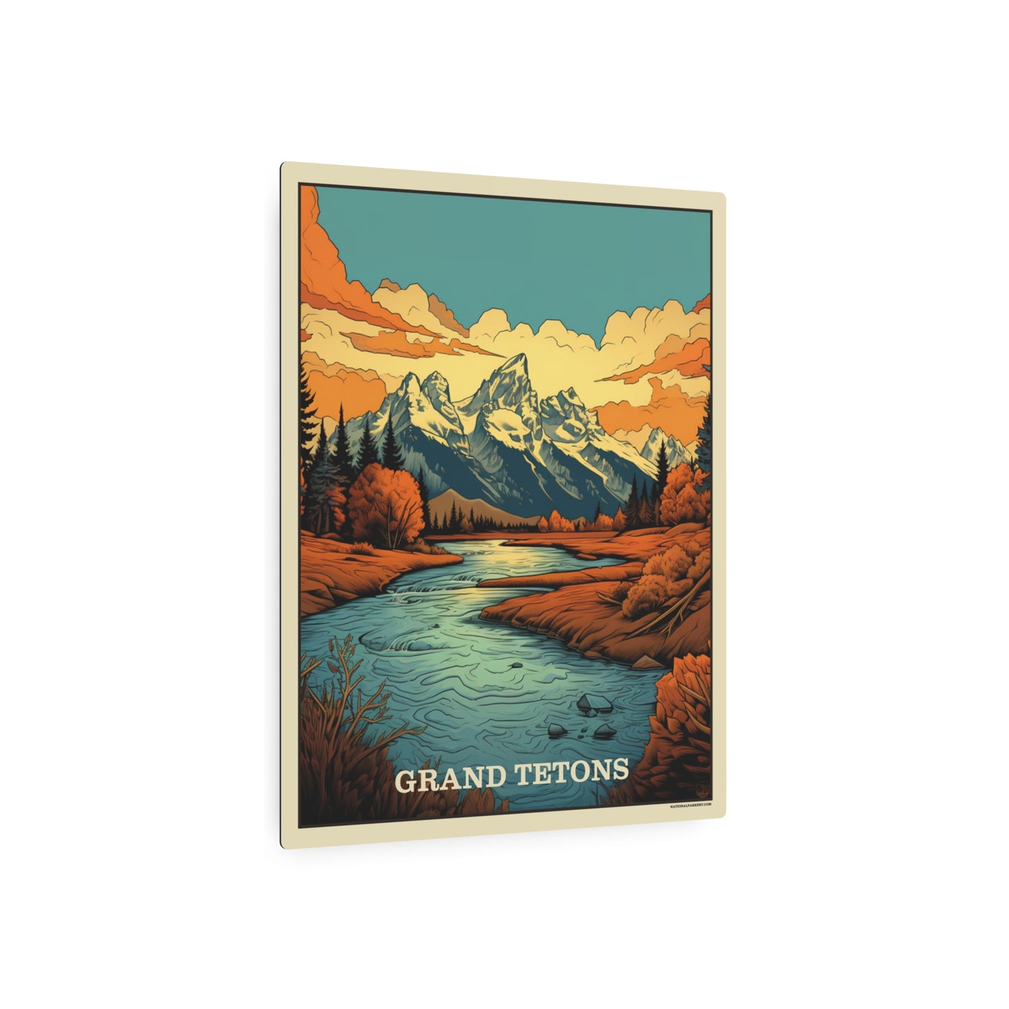Grand Tetons Metal Art Sign