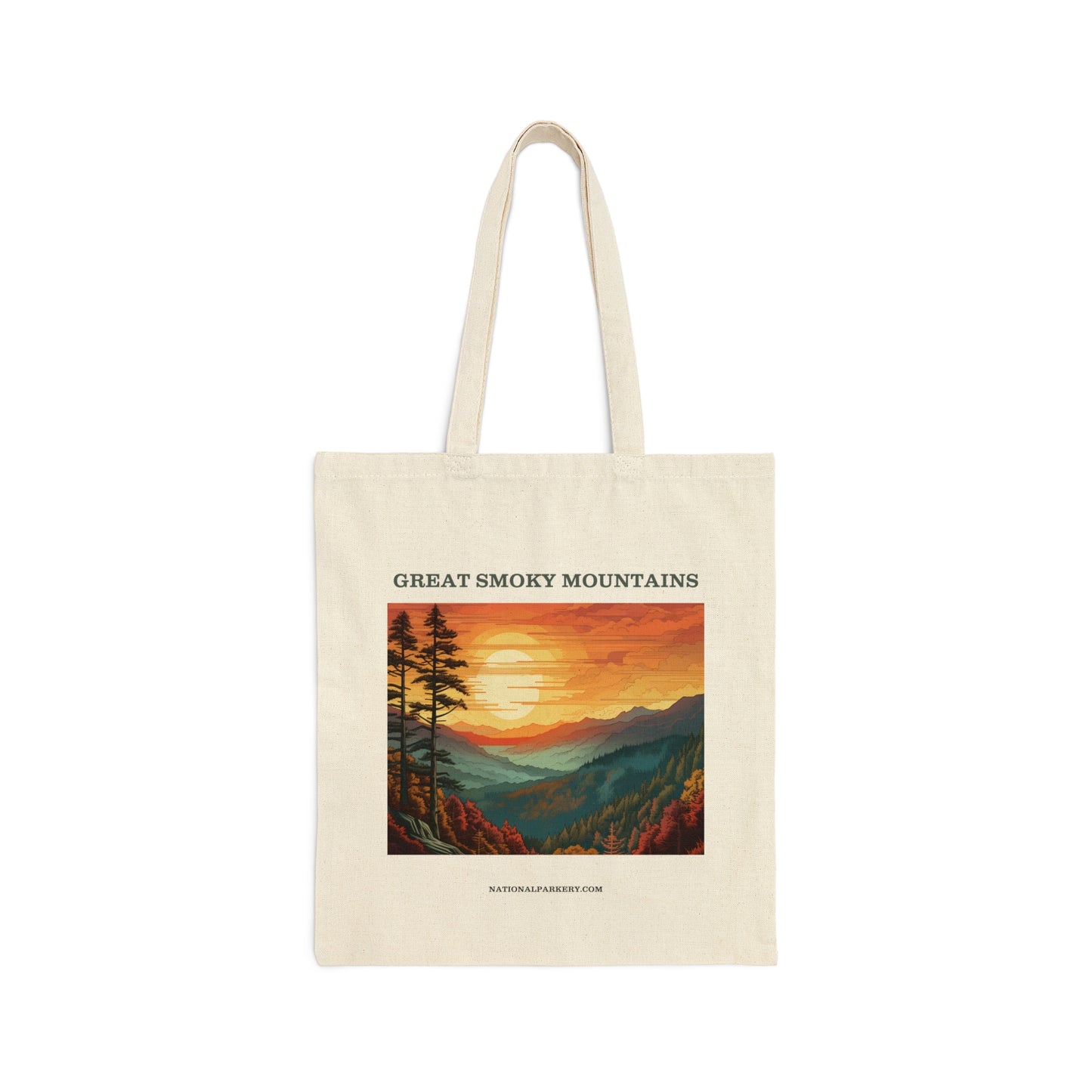 Great Smoky Mountains Cotton Canvas Tote Bag
