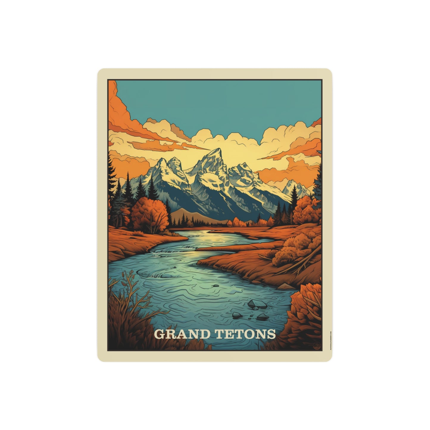 Grand Tetons Metal Art Sign