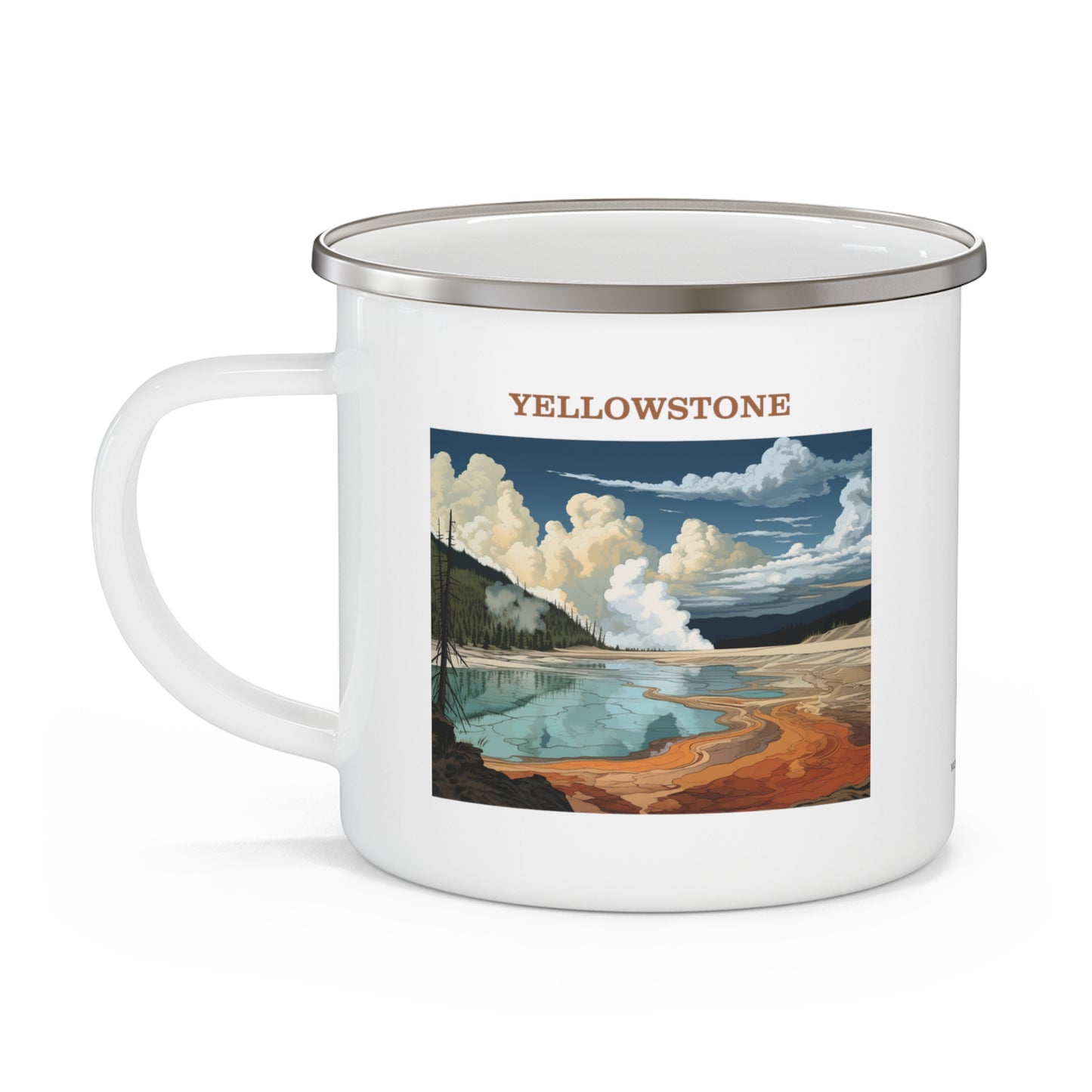 Yellowstone Enamel Camping Mug Stainless Bevel