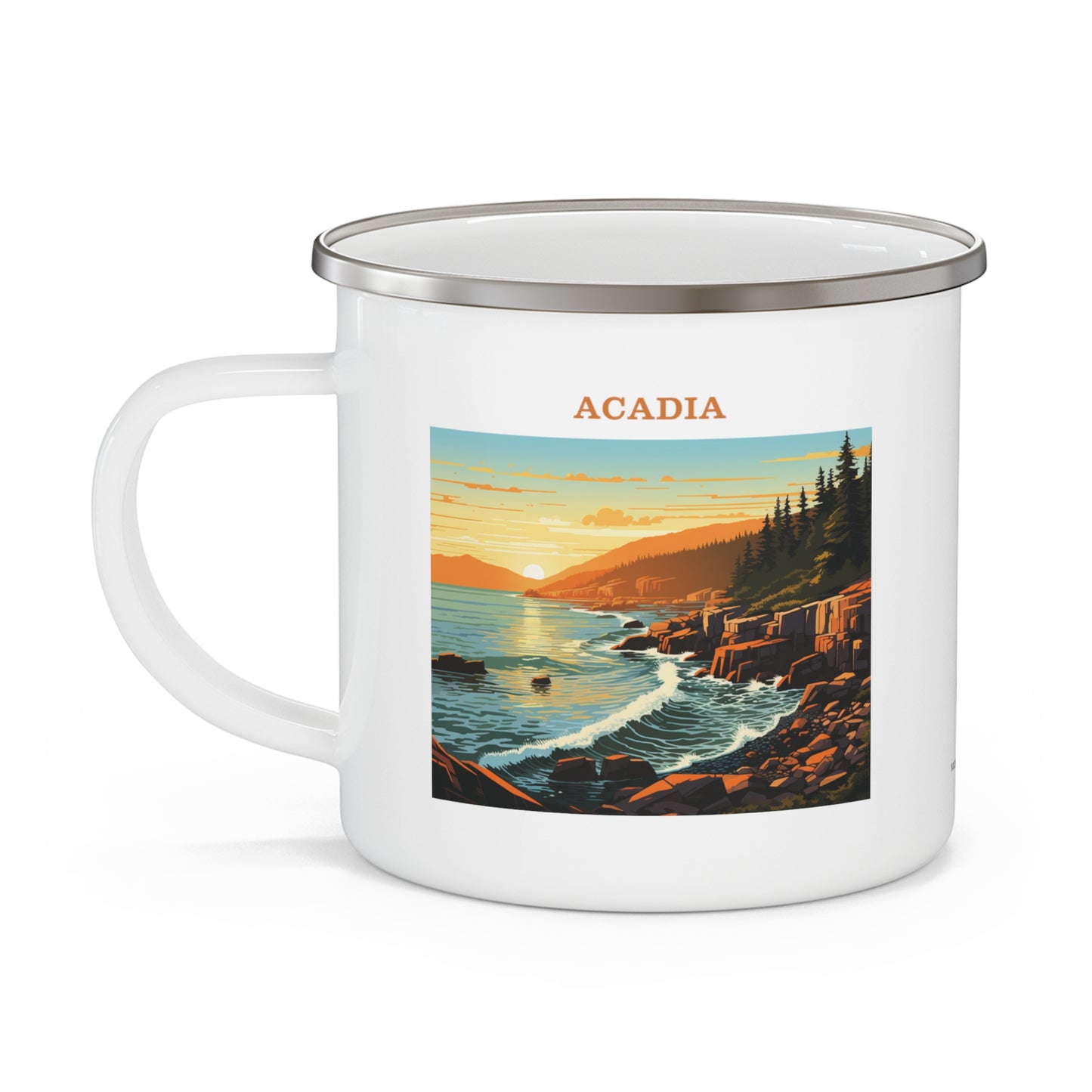 Acadia Enamel Camping Mug Stainless Bevel