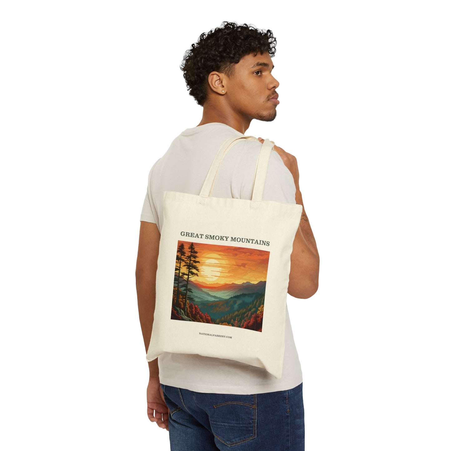 Great Smoky Mountains Cotton Canvas Tote Bag