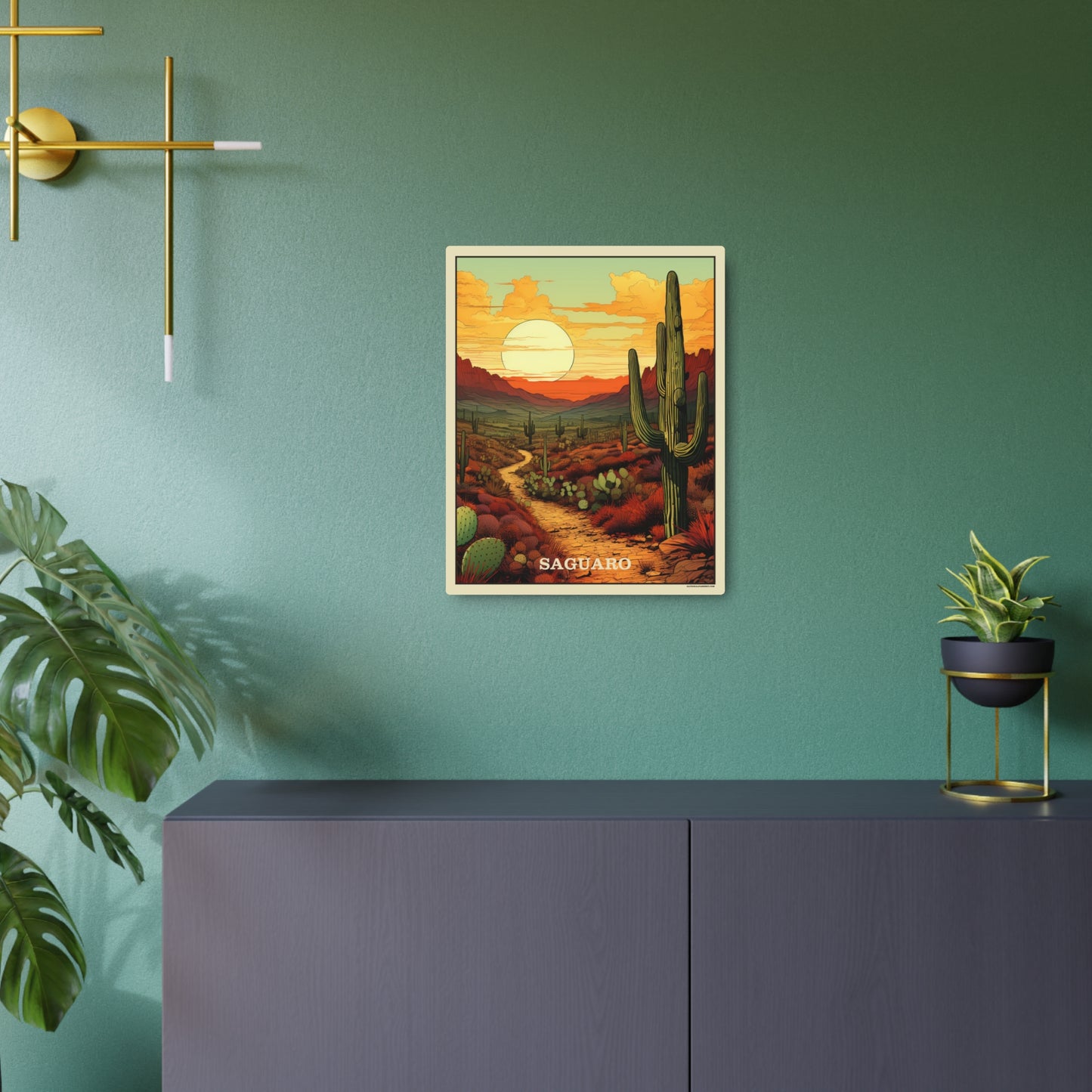 Saguaro Metal Art Sign
