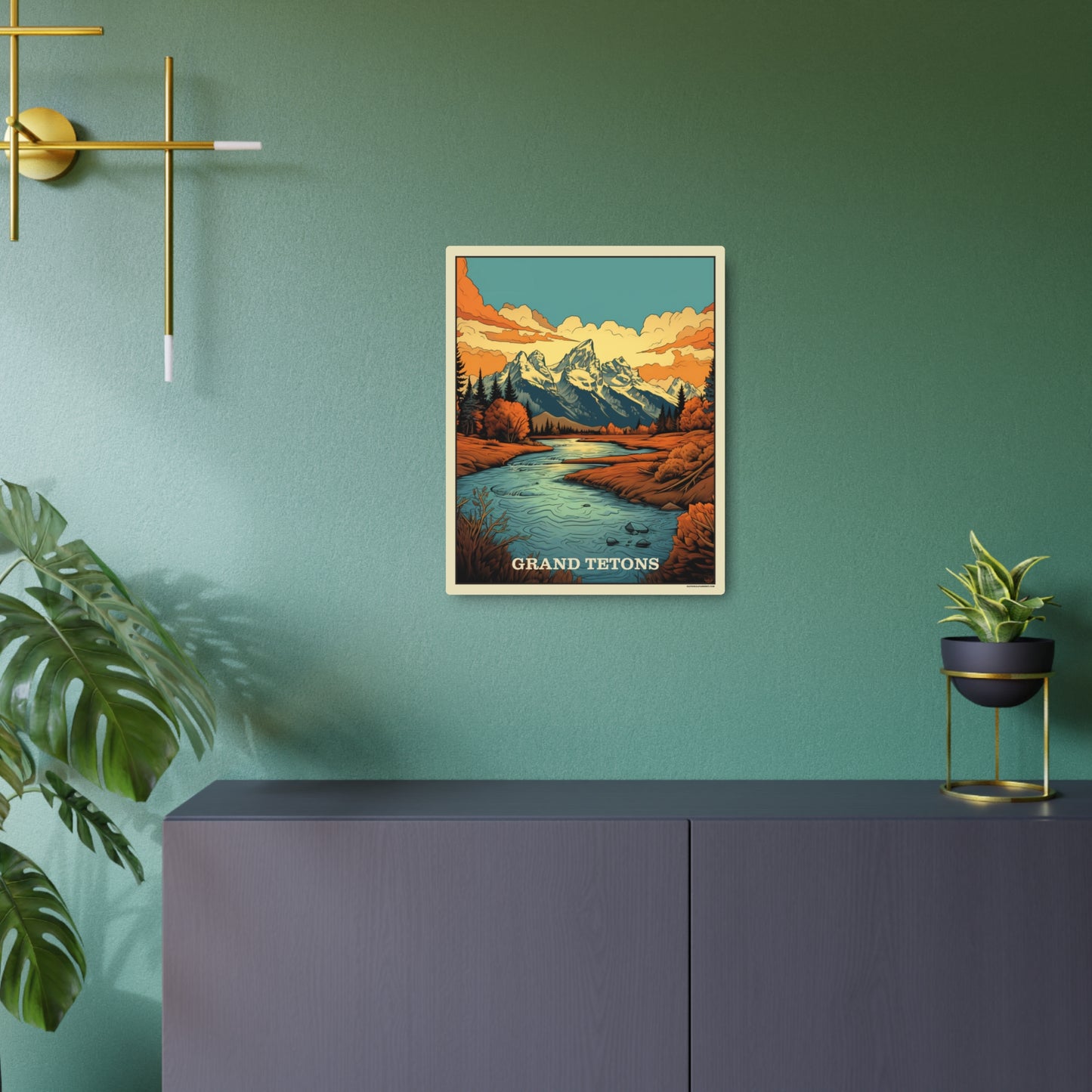 Grand Tetons Metal Art Sign