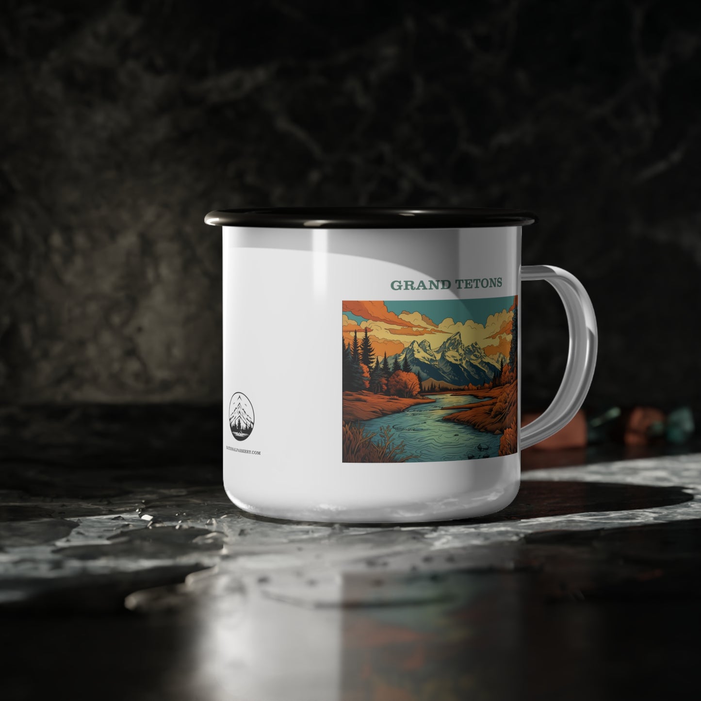 Grand Tetons Enamel Camp Cup